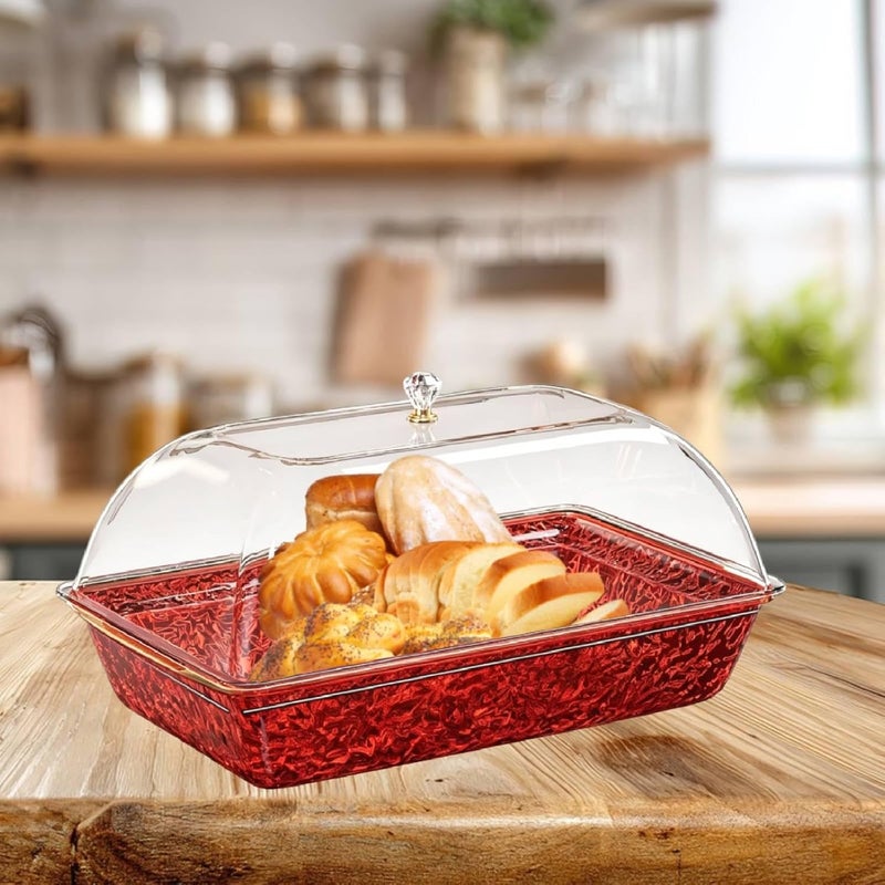 Chilled Serving Tray Ice Chilled Keeps Food Cool Visible Serving Board Cold Dish for Seafood, Red - Image 5