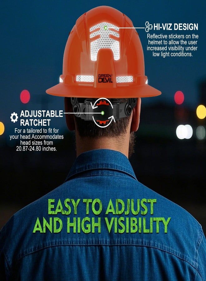 GREEN DEVIL Matrix Full Brim Hard Hat Vented Construction Safety Helmet OSHA Approved Cascos De Construccion Work Hardhat for Men&Women - Image 3