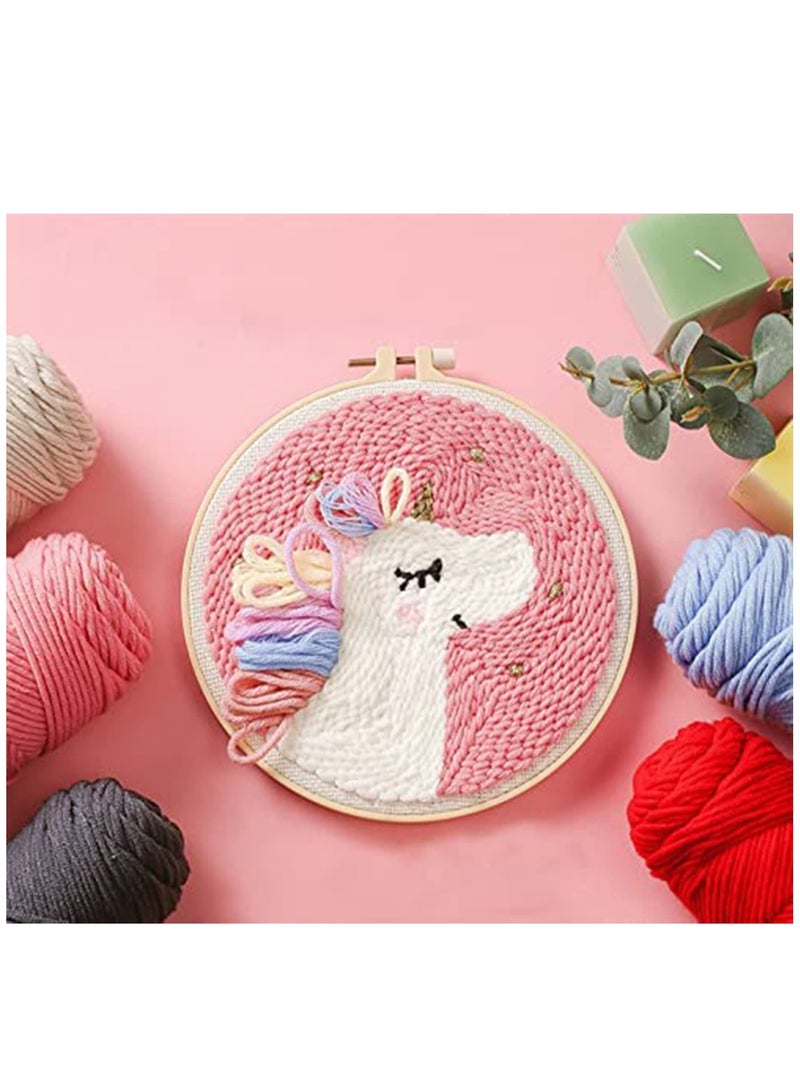 Craft Kits for Adults Complete Embroidery Kit for Beginners and Hobbyists Cross Stitch Kits with Embroidery Cloth Plastic Hoop Needles and Threads Instructions (Rainbow Horse) - Image 2