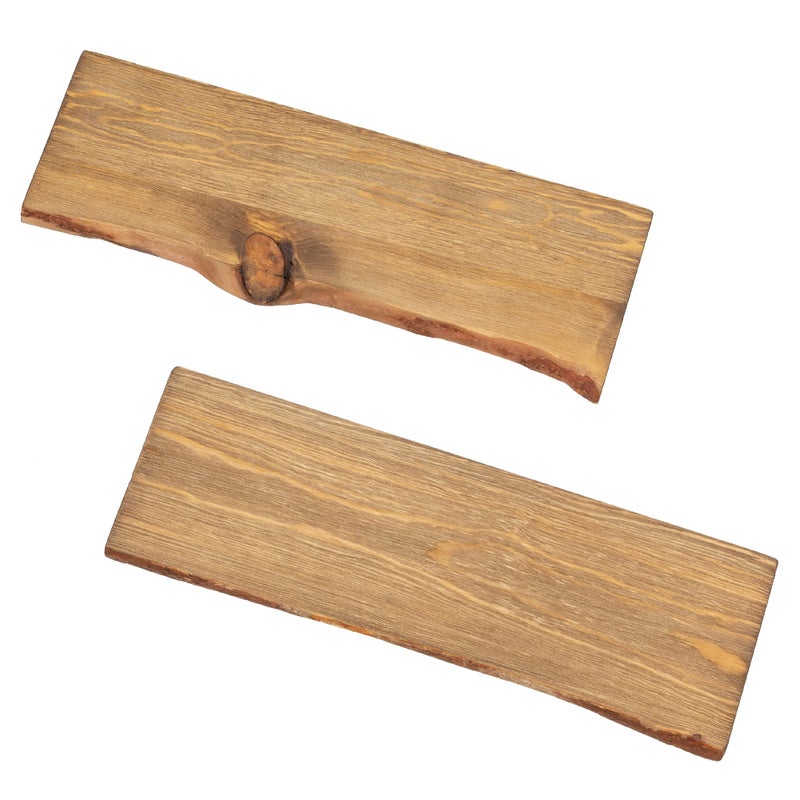 PIPE DECOR 24 Sustainable Trail Brown Live Edge Wood Shelf Wood Only 2Pack