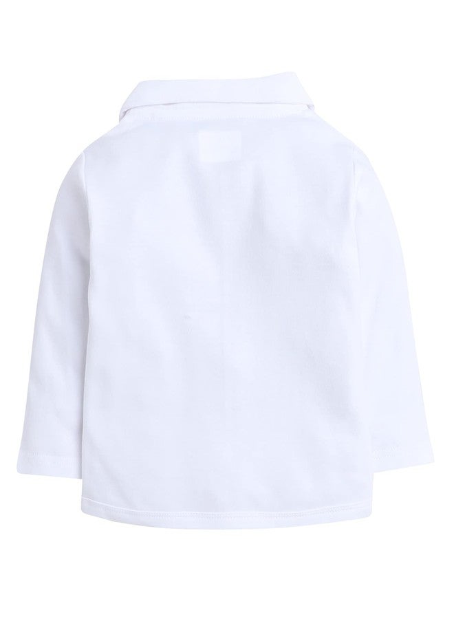 BUMZEE Unisex Cotton Sky Blue & White Boys Full Sleeves Shirt Waistcoat & Pant Set with Applique Bow Age-12-18 Months (Peb8051D-Sbl.Wht) - Image 3