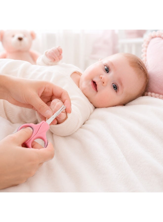 مجموعة العناية بالأطفال حديثي الولادة والأطفال مكونة من 6 قطع، تتضمن مقص أظافر للأطفال، ومقص، وفرشاة شعر، ومشط، ومجموعة للعناية بالأظافر والشعر مع حقيبة تخزين - Image 2
