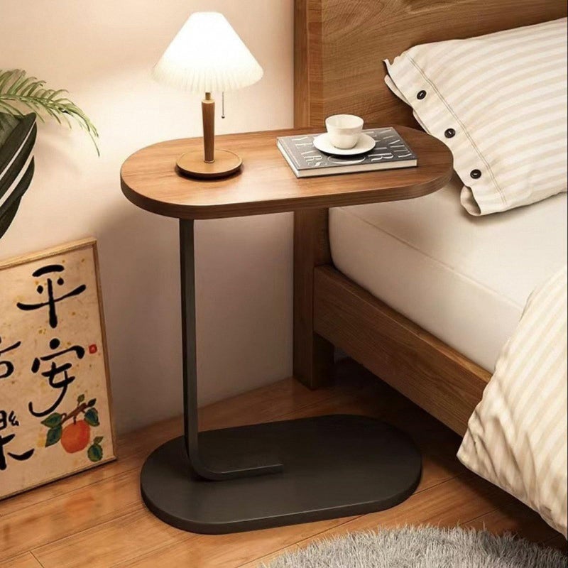 TRUNYAQI C Shaped Side Table, Modern C Shaped End Table for Small Spaces, Small Sofa End Tables Sliding Underneath, Wood Coffee Table for Sofa and Bed, Table of 18 - Image 2
