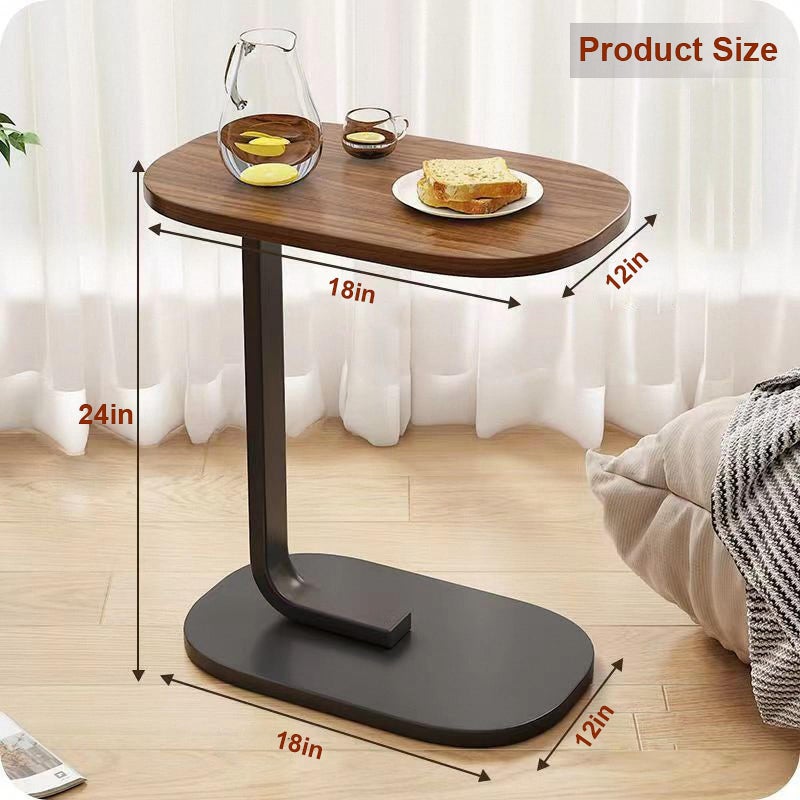 TRUNYAQI C Shaped Side Table, Modern C Shaped End Table for Small Spaces, Small Sofa End Tables Sliding Underneath, Wood Coffee Table for Sofa and Bed, Table of 18 - Image 5
