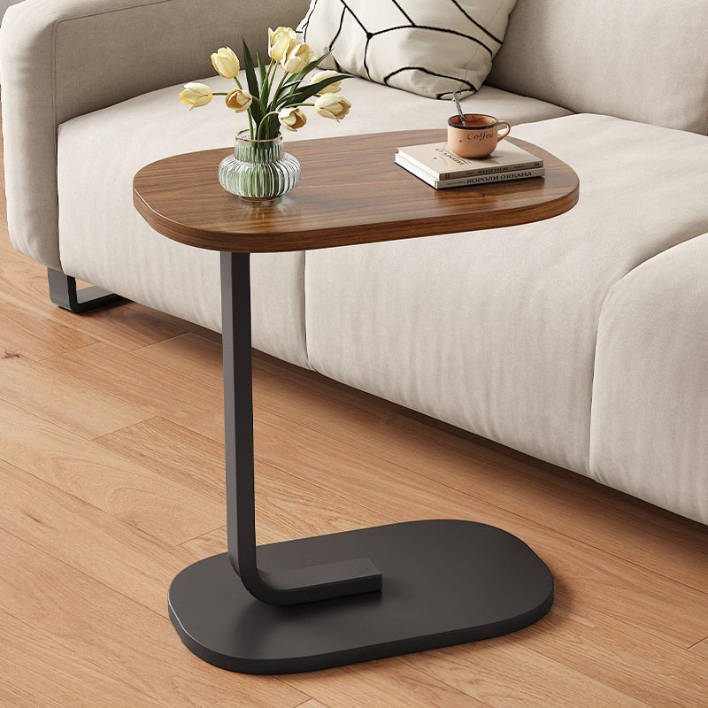 TRUNYAQI C Shaped Side Table, Modern C Shaped End Table for Small Spaces, Small Sofa End Tables Sliding Underneath, Wood Coffee Table for Sofa and Bed, Table of 18 - Image 1
