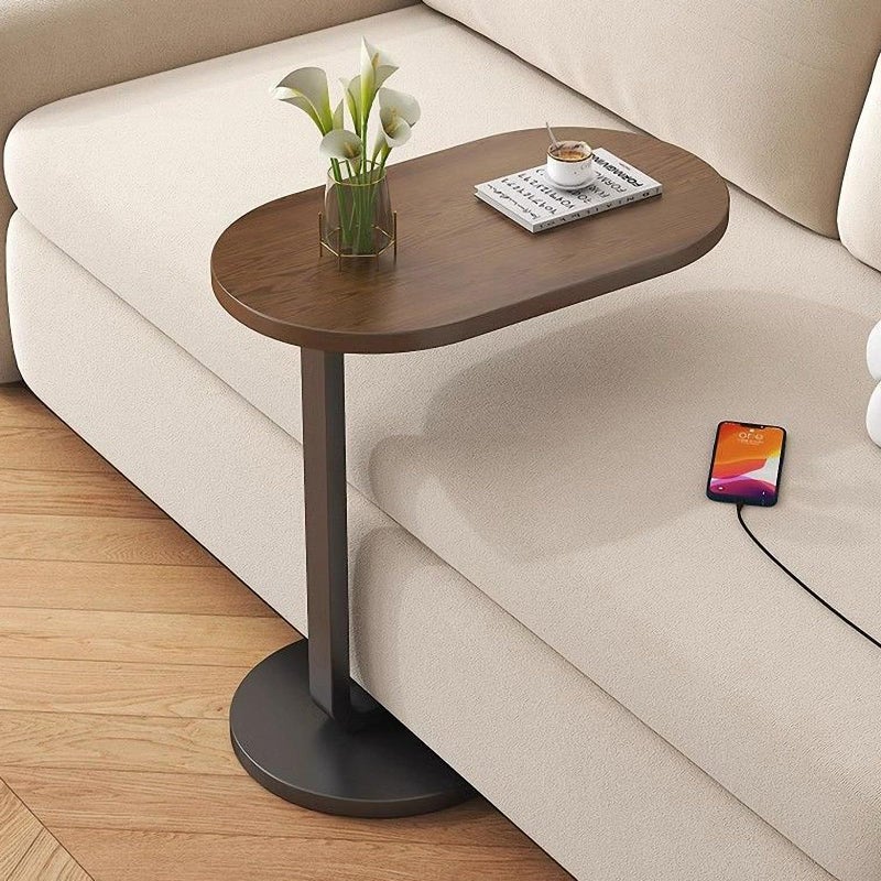 TRUNYAQI C Shaped Side Table, Modern C Shaped End Table for Small Spaces, Small Sofa End Tables Sliding Underneath, Wood Coffee Table for Sofa and Bed, Table of 18 - Image 4