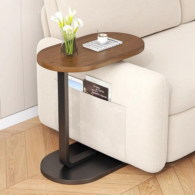 TRUNYAQI C Shaped Side Table, Modern C Shaped End Table for Small Spaces, Small Sofa End Tables Sliding Underneath, Wood Coffee Table for Sofa and Bed, Table of 18 - Image 3