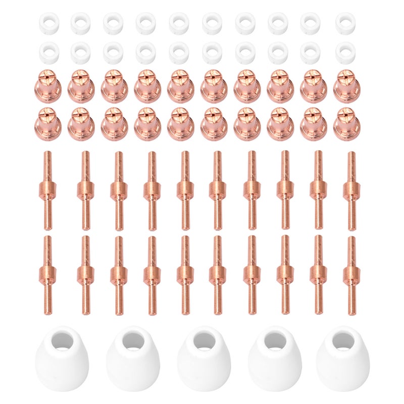 PT31 Plasma Torch Tips Electrode Nozzle 65PCS Plasma Cutter Machine Spare Parts Torch 40A Cutting Nose Fittings Extended Electrode Nozzle - Image 1