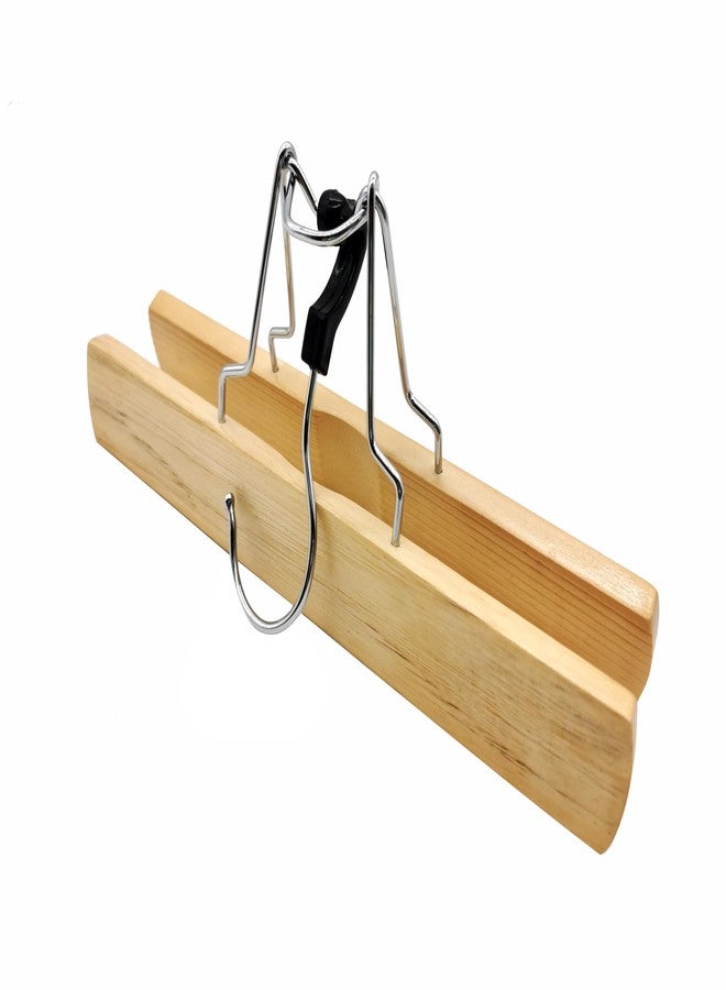 Richards Wooden Pants Hangers - Wood Skirt Hangers - 6 Pack - for Men Shorts and Pants and Women Dress Clothes - Non Slip Slim Closet Space Saving - Image 5