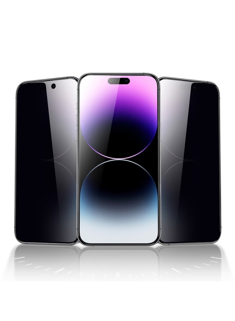 Green Lion 9H Steve Privacy Anti-Peeping Glass for iPhone 15 Pro Max - Black Edge/Privacy - Image 1