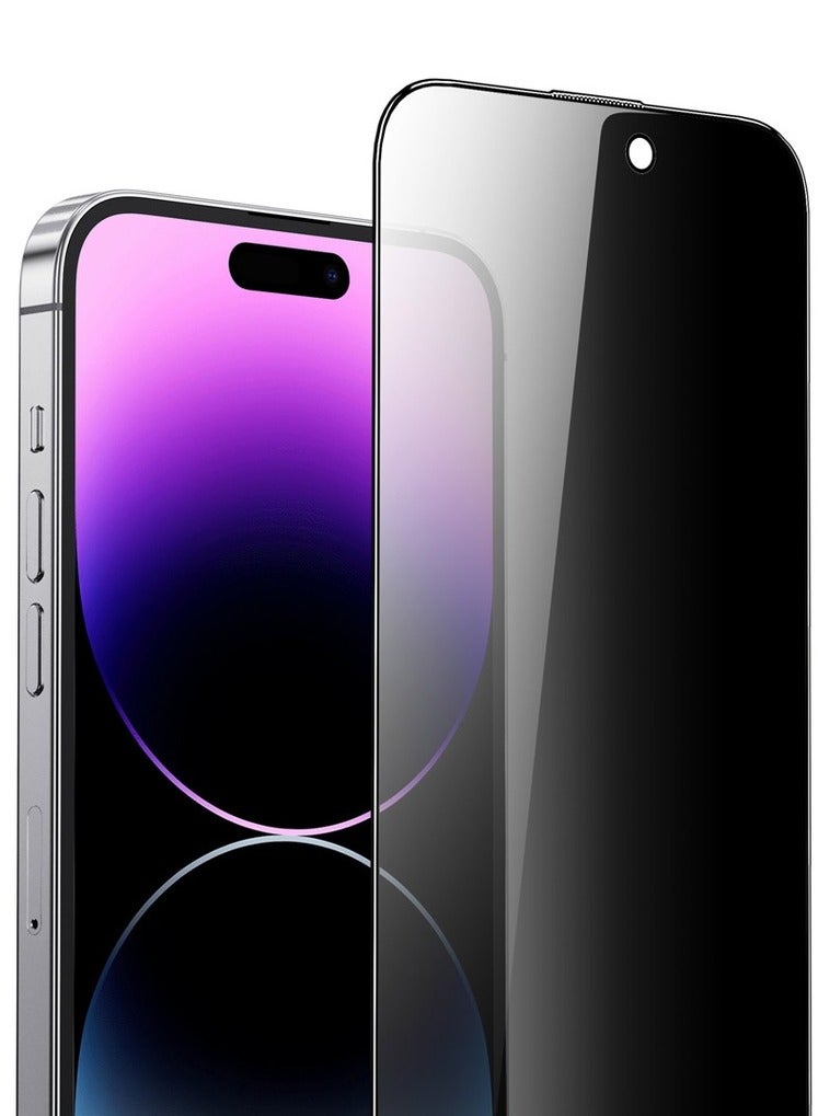 Green Lion 9H Steve Privacy Anti-Peeping Glass for iPhone 15 Pro Max - Black Edge/Privacy - Image 2