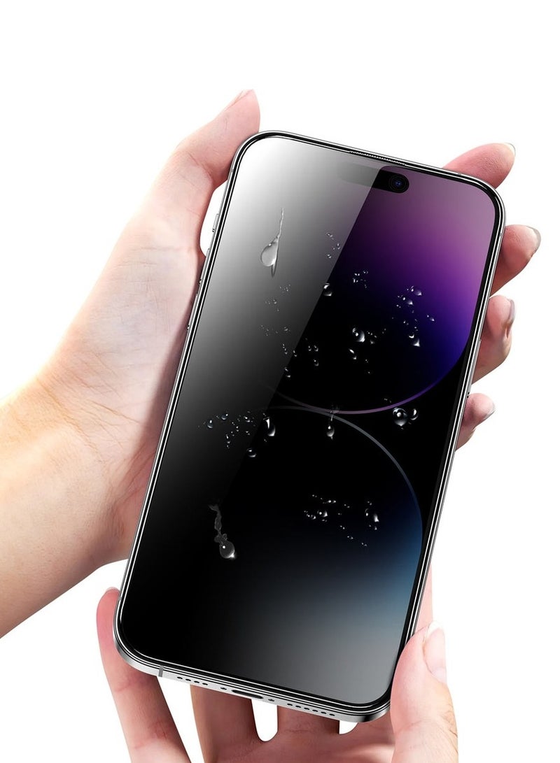 Green Lion 9H Steve Privacy Anti-Peeping Glass for iPhone 15 Pro Max - Black Edge/Privacy - Image 3