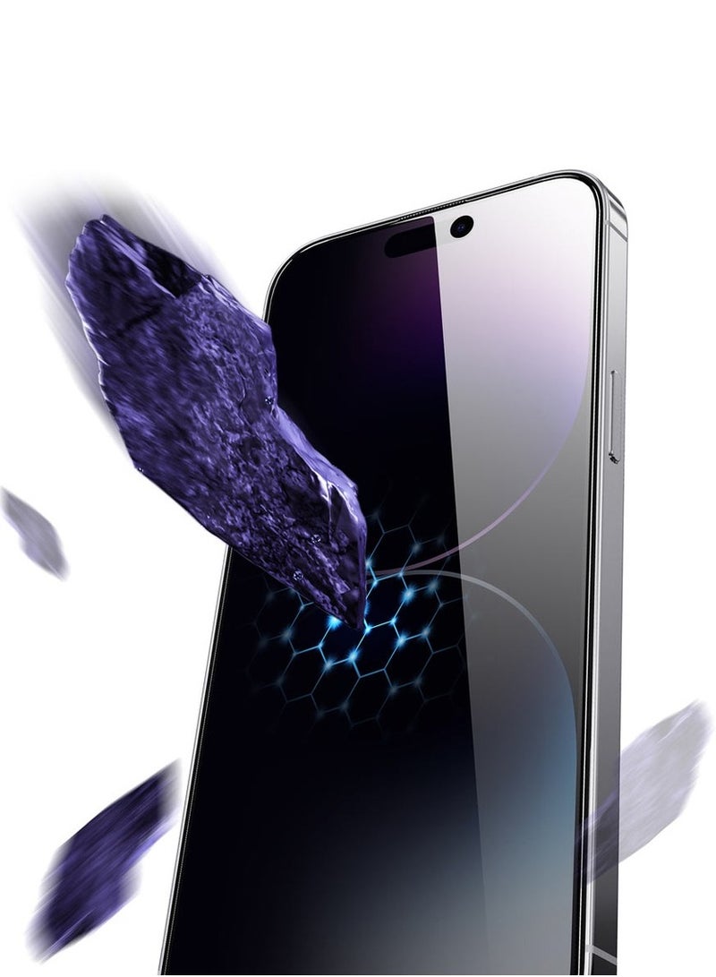 Green Lion 9H Steve Privacy Anti-Peeping Glass for iPhone 15 Pro Max - Black Edge/Privacy - Image 4