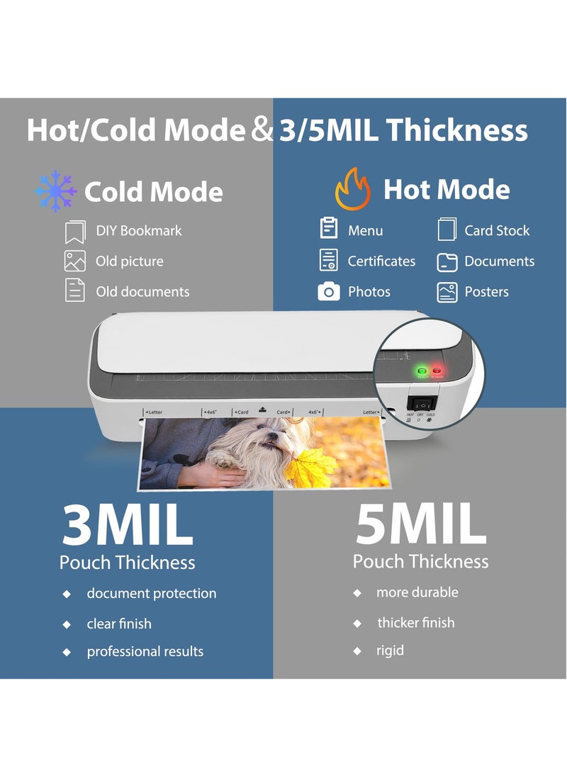 كابتن تيك 11-in-1 Thermal Laminator Machine with 36 Laminating Sheets, A4/Letter Size, 2 Temperature Settings, and Built-in Paper Trimmer for Office, School, Business, and Home Use. - Image 3