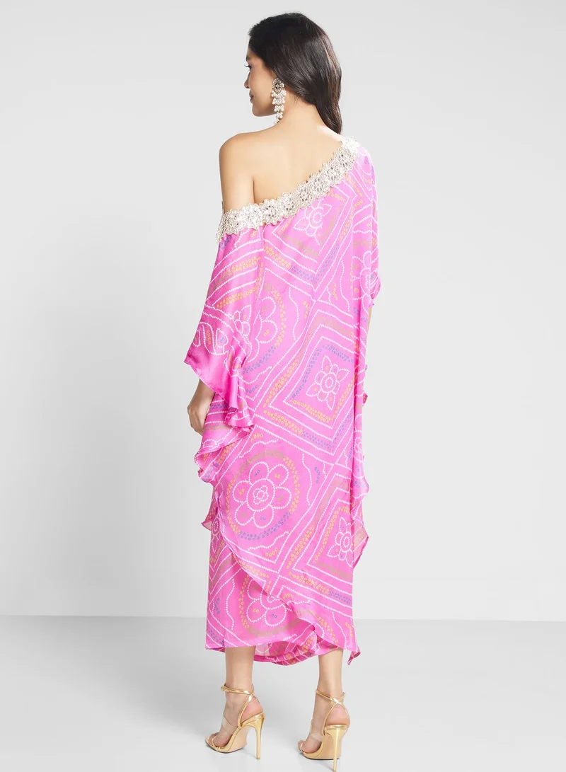 The Arab Crab Printed Asymmetrical Top & Pant Set