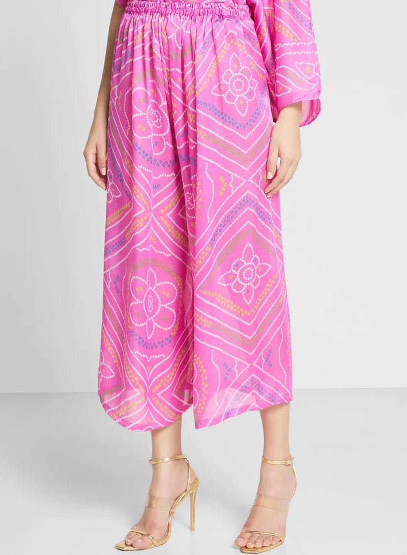 The Arab Crab Printed Asymmetrical Top & Pant Set