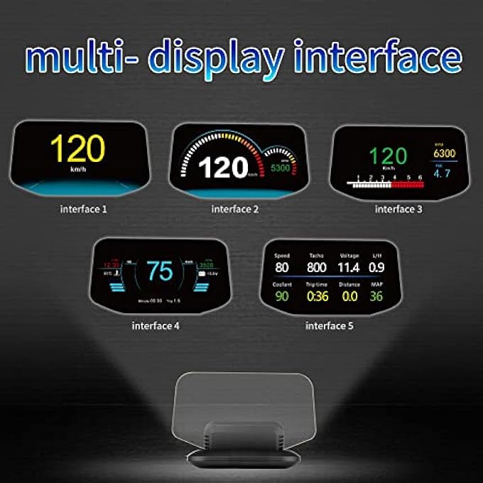 Luocute Heads Up Display Hud Stereo Imaging Fault Obd2 Gps Powerful Practical Display Early Warning Hud Obd2 Gps Dual Mode For All - Image 5