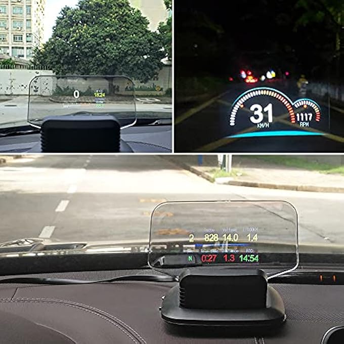 Luocute Heads Up Display Hud Stereo Imaging Fault Obd2 Gps Powerful Practical Display Early Warning Hud Obd2 Gps Dual Mode For All - Image 2