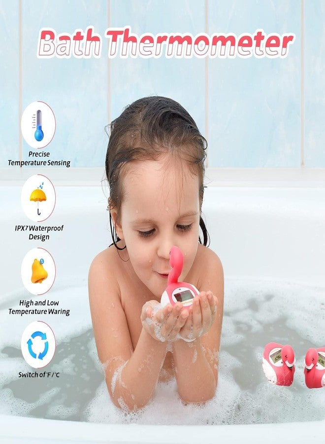 Doli Yearning Upgrade Baby Bath Thermometer Baby Safety Baby Thermometer for Infants Bath Temp Thermometer for Baby ℃/℉ Flamingo - Image 3