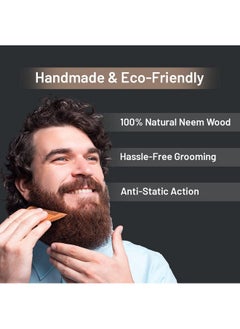 Formen Beard Comb | 100% Natural | Style Your Beard | Pocket Size Neem Comb For Men  - Image 3