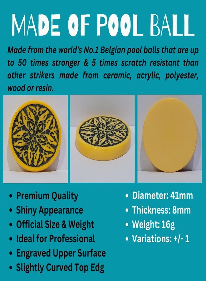 NHD Professional Carrom Striker PROAN788 - Made of Original Pool Ball (Yellow) - Image 3
