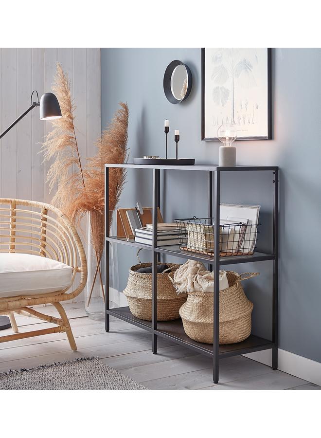 زبون وحدة رفوف، أسود-بني/زجاج، 100×93 سم - Image 3