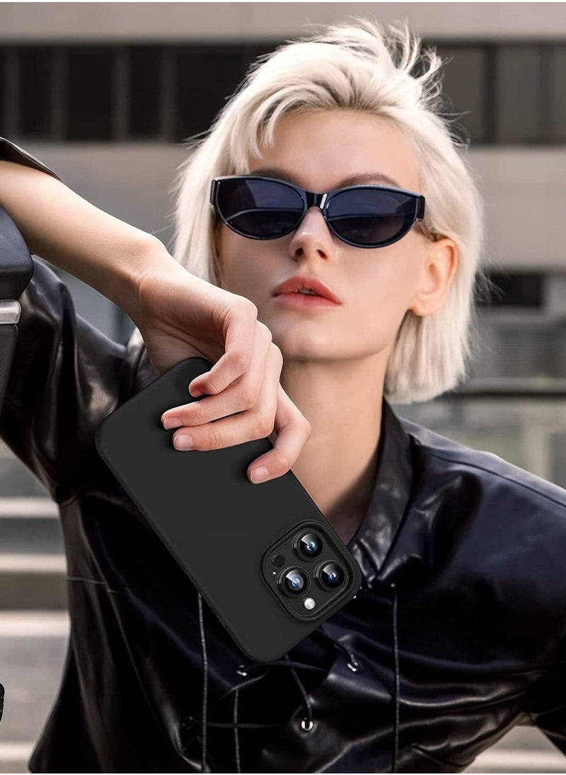 Raxoom 5 in 1 for iPhone 14 Pro Case, with 2 Pack Tempered Screen Protector + 2 Pack Camera Lens Protector, Liquid Silicone Slim Shockproof Cover [Anti-Scratch] [Drop Protection] 6.1", Space Black - Image 2