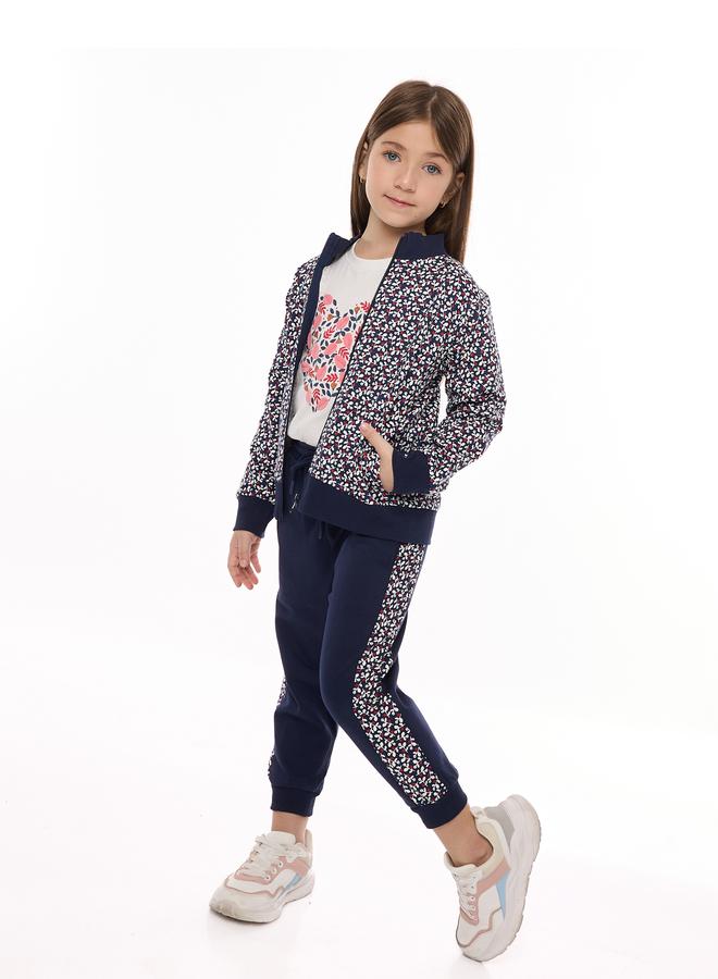 Victor And Jane Pack of 3 - Girls Heart Print T-Shirt, Jacket and Joggers - Image 2