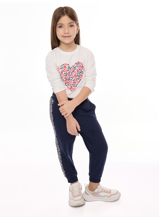 Victor And Jane Pack of 3 - Girls Heart Print T-Shirt, Jacket and Joggers - Image 3