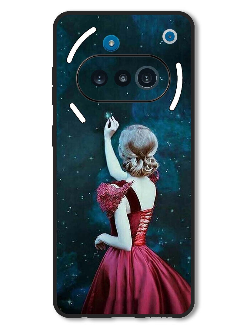 Theodor Case Compatible with Nothing Phone 3a Protection Shockproof Bumper Cover Girl Touching Star - Image 1