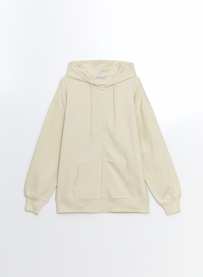 LC WAIKIKI Hooded Oversize Women's Thick Zippered Sweatshirt  - Image 1