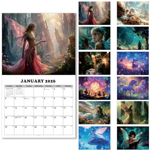 Dayvorax 2026 Wall Calendar - Monthly Calendar 2026-2027, Jan 2026 - Jan 2027, 11" x 16.5", Large Wall Calendar with Thick Paper, Large Blocks, Home or Office Calendar, Magic Fairy - Image 1