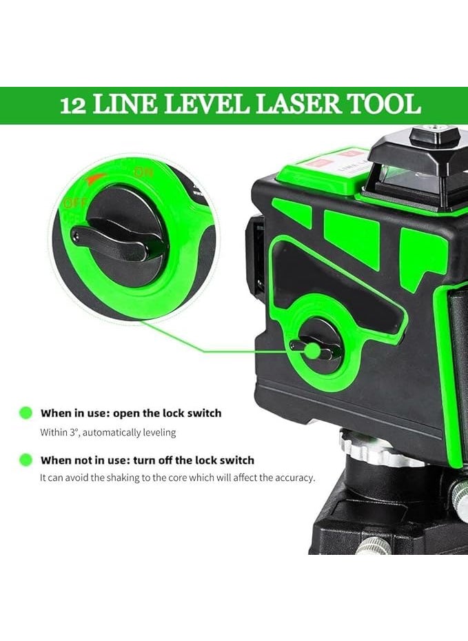 IGNITO 3D Laser Level Line Tool Laser Light Machine 3x360 Level Measurement Tool with Stand Vertical Horizontal Cross SelfLeveling Tool for Construction 12 line Laser Level Machine