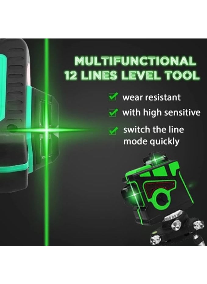 IGNITO 3D Laser Level Line Tool Laser Light Machine 3x360 Level Measurement Tool with Stand Vertical Horizontal Cross SelfLeveling Tool for Construction 12 line Laser Level Machine