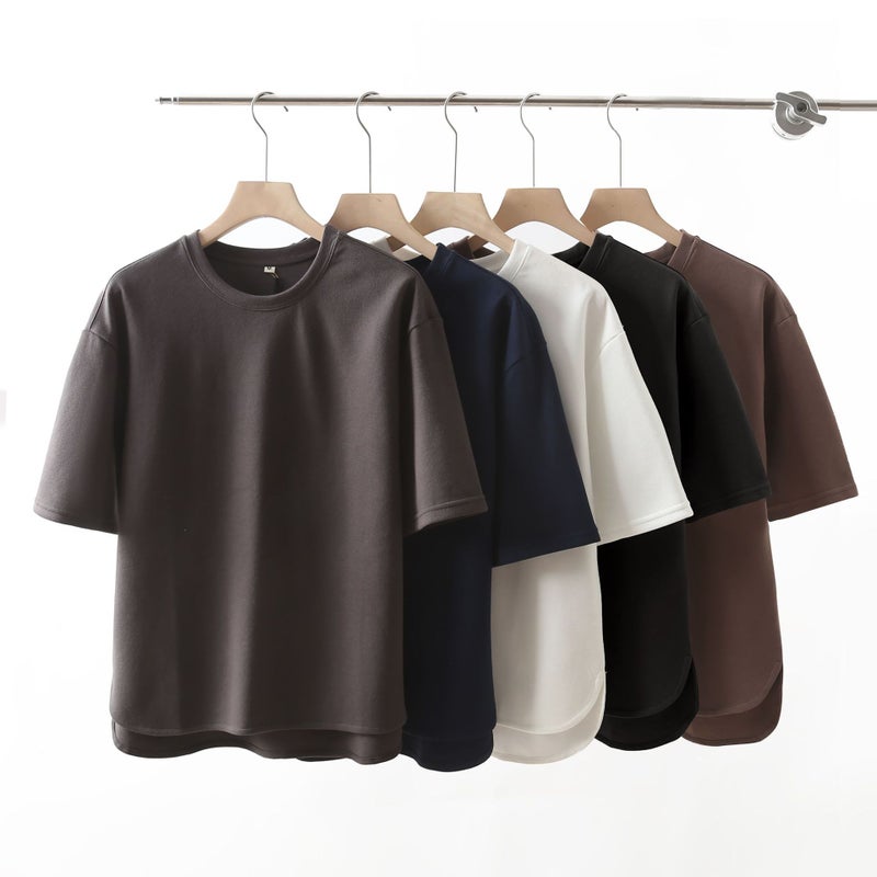 Amekaji Short-Sleeve T-Shirt for Men, Summer Loose Oversized Drop-Shoulder Air Cotton T-Shirt, Breathable and Loose Fit - Image 2