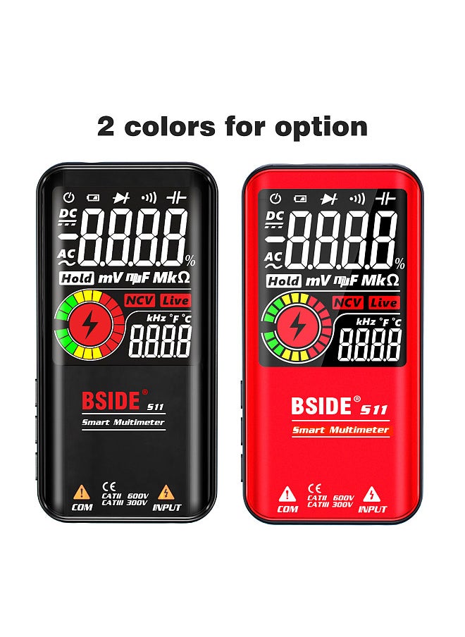 S11 Intelligent 9999 Counts Multimeter Digital LCD Display Rechargeable Universal Meter AC/DC Voltmeter Ohmmeter Test Resistance Capacitance Frequency Diode Continuity NCV Live Line