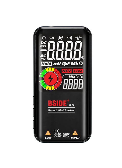 S11 Intelligent 9999 Counts Multimeter Digital LCD Display Rechargeable Universal Meter AC/DC Voltmeter Ohmmeter Test Resistance Capacitance Frequency Diode Continuity NCV Live Line