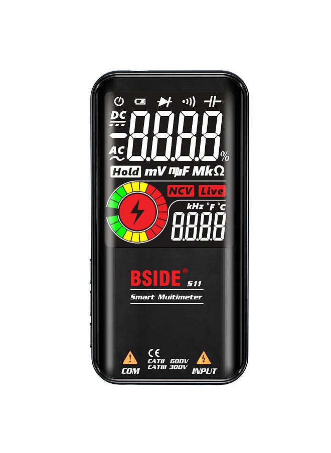 S11 Intelligent 9999 Counts Multimeter Digital LCD Display Rechargeable Universal Meter AC/DC Voltmeter Ohmmeter Test Resistance Capacitance Frequency Diode Continuity NCV Live Line