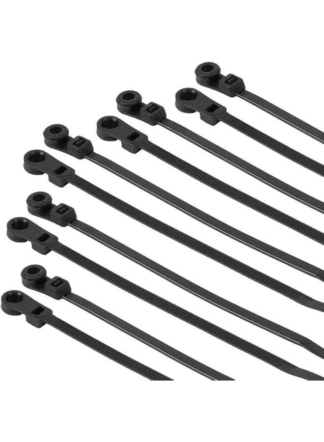 promass 100PCS 4inch Zip Ties with Screw Hole, Mountable head Cable Tie, Multipurpose Heavy Duty Nylon Zip Tie for Indoor & Outdoor Use