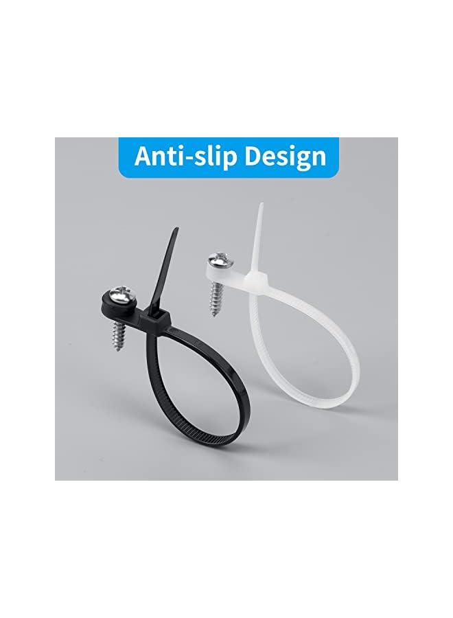 promass 100PCS 4inch Zip Ties with Screw Hole, Mountable head Cable Tie, Multipurpose Heavy Duty Nylon Zip Tie for Indoor & Outdoor Use - Image 2