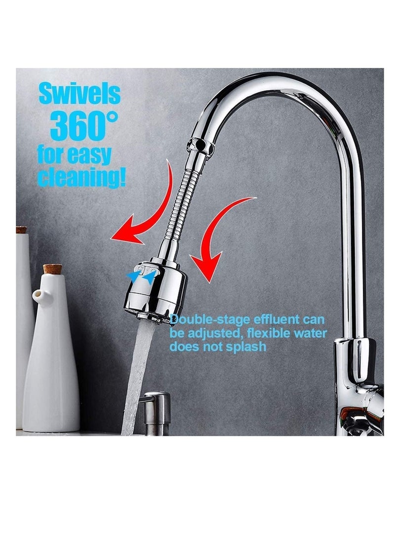 Excefore - Kitchen Tap Spray Head Faucet Aerator Adapter-360° Swivel Faucet ABS Anti-Splash Faucet Sprayer Head Replacement-Flexible Faucet Sprayer Sink Nozzle Attachment with 2 Modes for Bathroom - Image 1