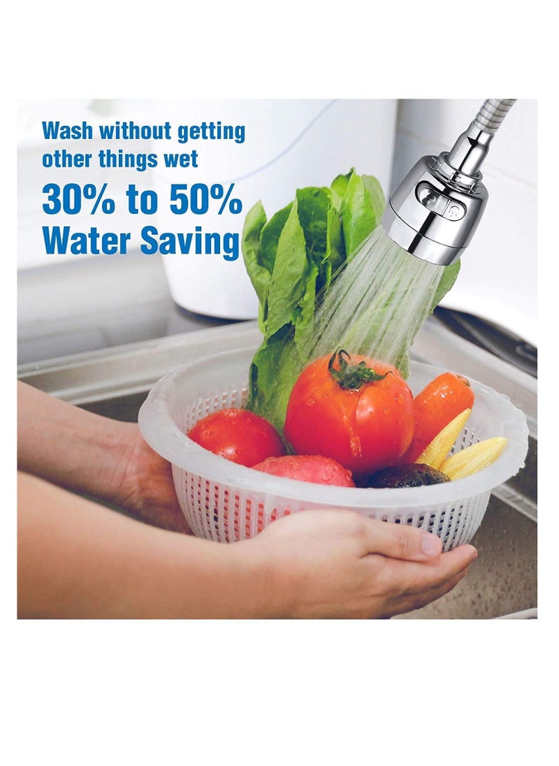 Excefore - Kitchen Tap Spray Head Faucet Aerator Adapter-360° Swivel Faucet ABS Anti-Splash Faucet Sprayer Head Replacement-Flexible Faucet Sprayer Sink Nozzle Attachment with 2 Modes for Bathroom - Image 1