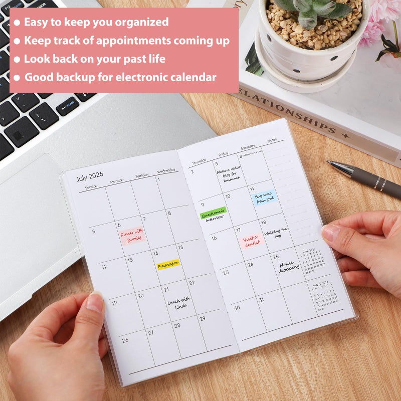 ReliThick 2026 Pocket Calendar for Purse Small Monthly Planner for Women Handy Weekly Pocket Planner Journal Notebook Christmas New Year Gift Sister Friends Women (Vertical,Pink Cowboy Girl) - Image 4
