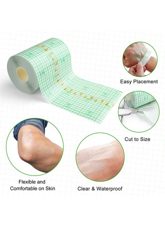 LotFancy Tattoo Aftercare Bandage, 4" x 12 Yards Roll, Transparent Film Dressing, Waterproof Protective Tattoo Wrap Tape for Second Skin Healing, Tattoo Supplies and Scar Therapy - Image 2