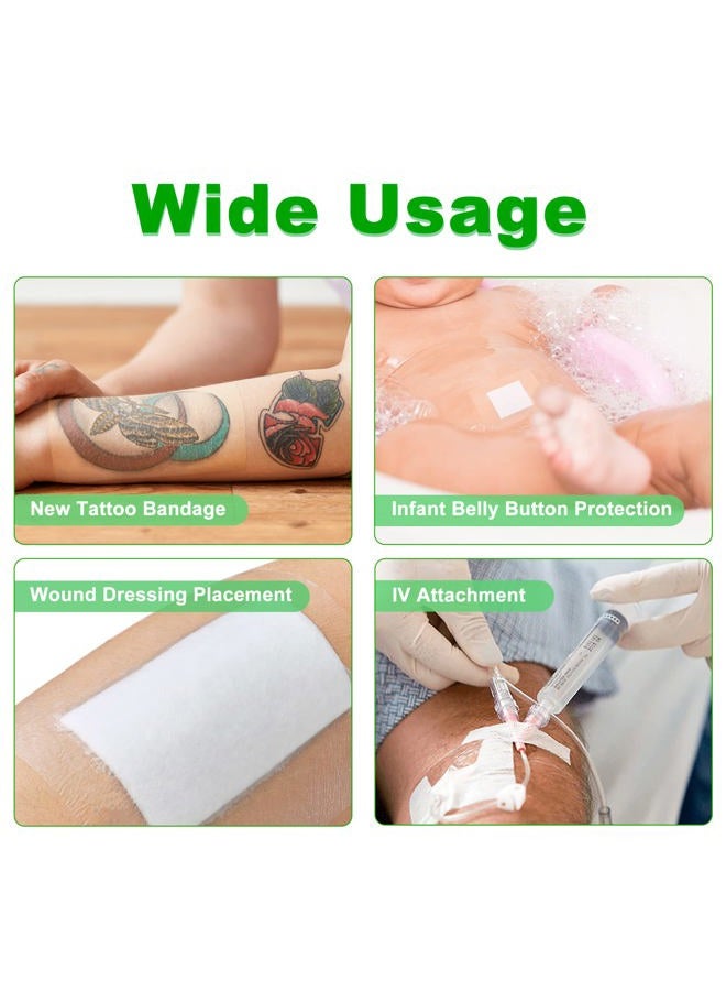 LotFancy Tattoo Aftercare Bandage, 4" x 12 Yards Roll, Transparent Film Dressing, Waterproof Protective Tattoo Wrap Tape for Second Skin Healing, Tattoo Supplies and Scar Therapy - Image 3