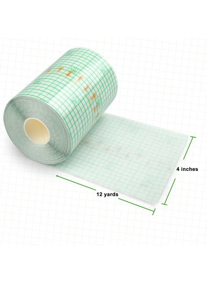 LotFancy Tattoo Aftercare Bandage, 4" x 12 Yards Roll, Transparent Film Dressing, Waterproof Protective Tattoo Wrap Tape for Second Skin Healing, Tattoo Supplies and Scar Therapy - Image 4