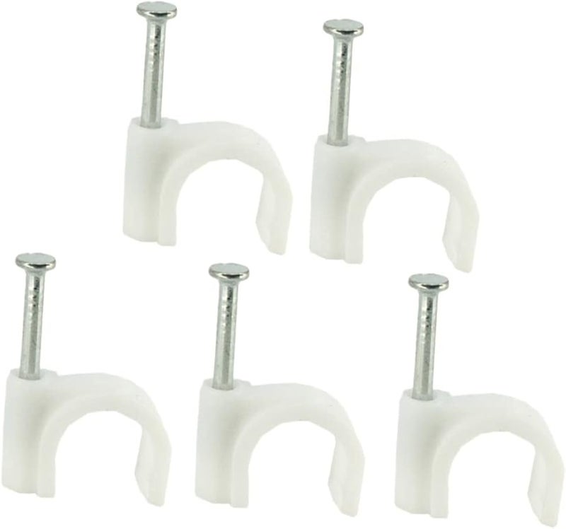 Mipcase 100pcs Size 4 Round Cable Clips Plastic Wire Organizers For Home Office Indoor Outdoor Use - Image 1