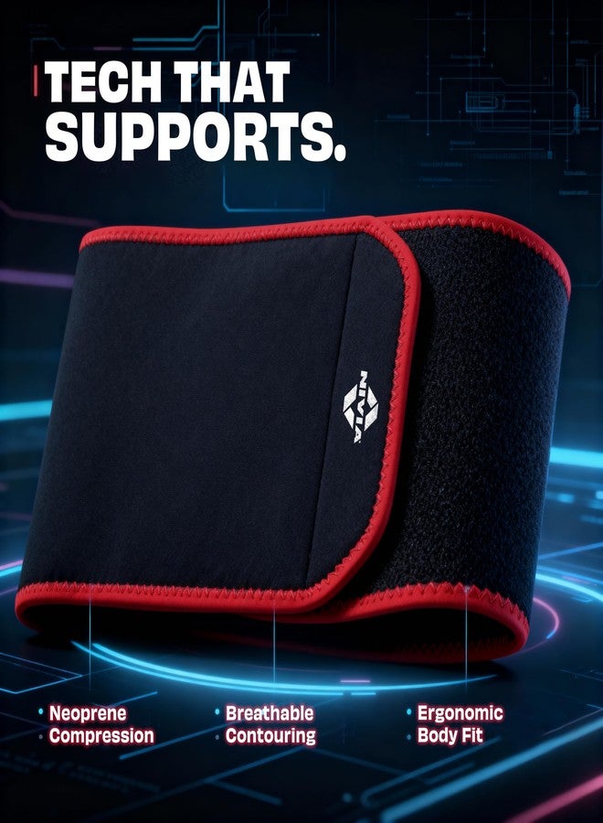 Nivia Adjustable Waist Support with Velcro, Back Supports, for Postural & Mobility Support Available in S | L & Black/Red Color, Used for Everyday Support & Lifestyle - Image 3