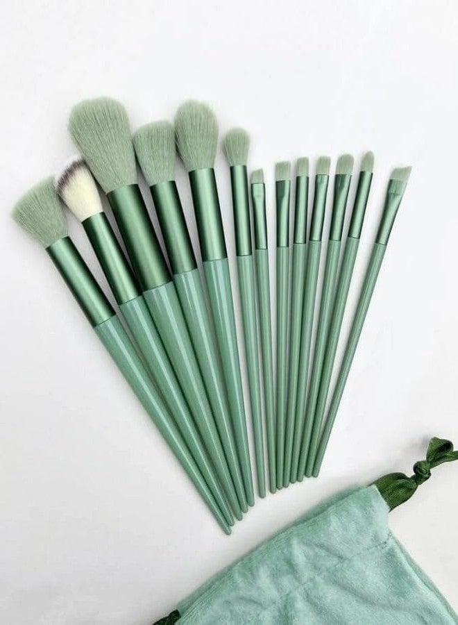 Karma Sales© 13-Piece Professional Makeup Brush Set with Funnel Bag - Premium Face & Eye Brushes for Foundation, Blending, Contouring, Eyeshadow - Travel-Friendly Cosmetic Tool Kit for Women & Girls - Image 1