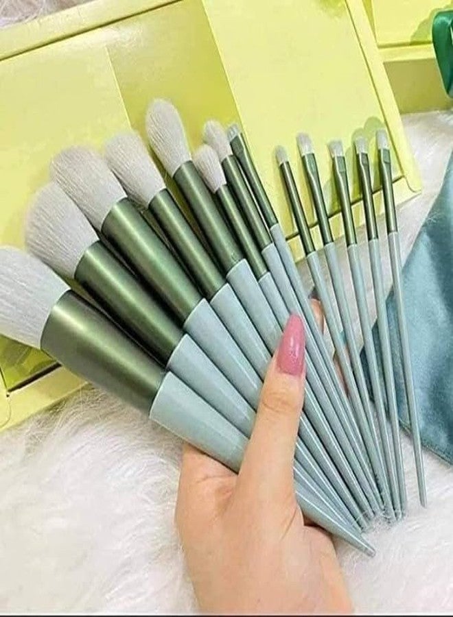 Karma Sales© 13-Piece Professional Makeup Brush Set with Funnel Bag - Premium Face & Eye Brushes for Foundation, Blending, Contouring, Eyeshadow - Travel-Friendly Cosmetic Tool Kit for Women & Girls - Image 2